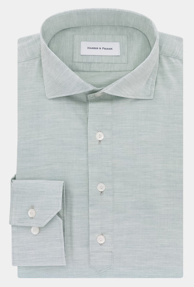 CAMISA DE 4 BOTONES VERDE CLARO JASPEADA - H&F - General - CAMISA DE 4 BOTONES VERDE CLARO JASPEADA - HFCTAW2339145 - 14.5 - 