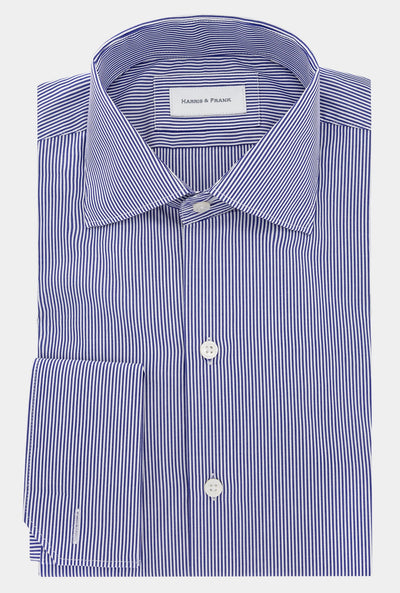 CAMISA MIL RAYAS AZUL/BLANCO DE MANCUERNILLA - H&F - COLECCION -