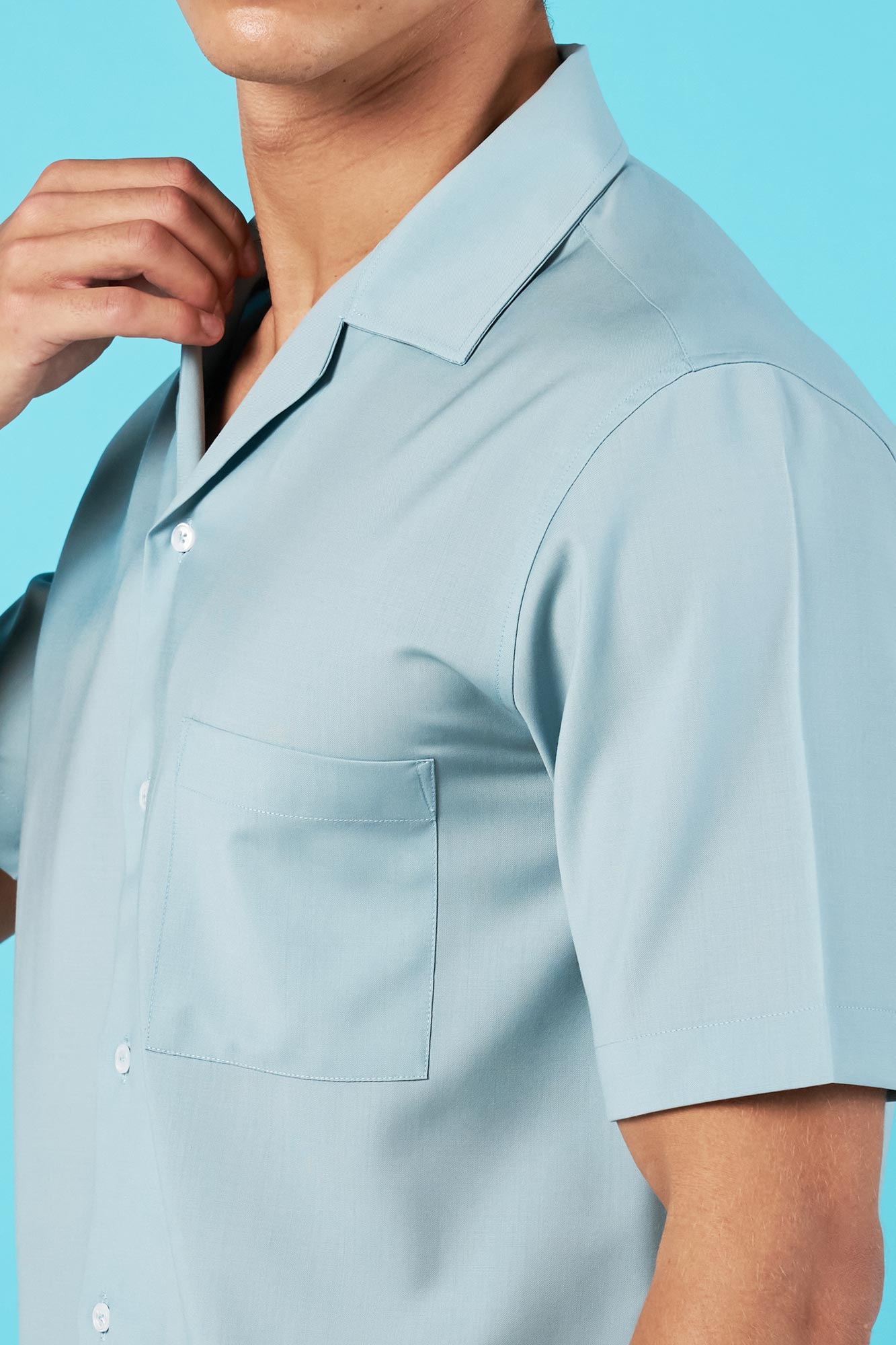 CAMISA VERDE AQUA MANGA CORTA 100% LANA - H&F - COLECCION - CAMISA VERDE AQUA MANGA CORTA 100% LANA - HFCTSS2503CH - CH - 