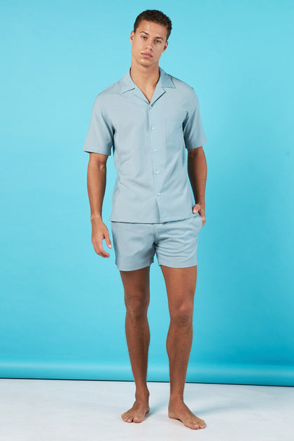 CAMISA VERDE AQUA MANGA CORTA 100% LANA - H&F - COLECCION - CAMISA VERDE AQUA MANGA CORTA 100% LANA - HFCTSS2503CH - CH - 