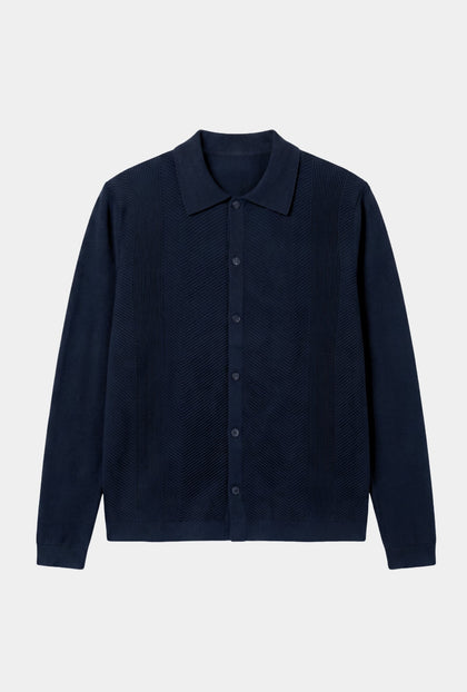 Cardigan Canalé Azul - H&F - SUETER - Cardigan Canalé Azul - HFSWSS2601CH - CH - 
