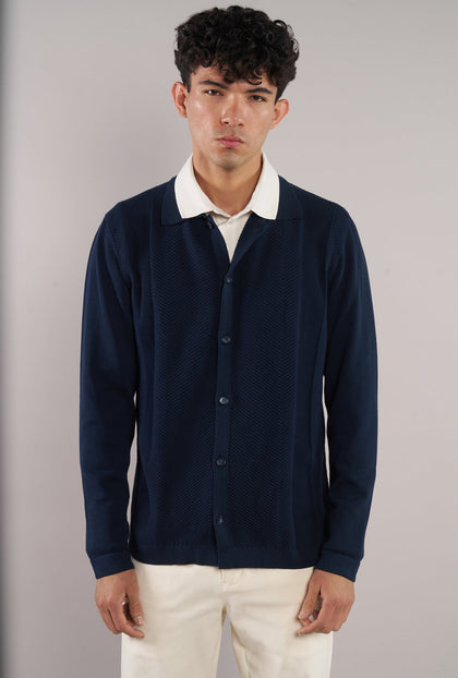 Cardigan Canalé Azul - H&F - SUETER - Cardigan Canalé Azul - HFSWSS2601CH - CH - 