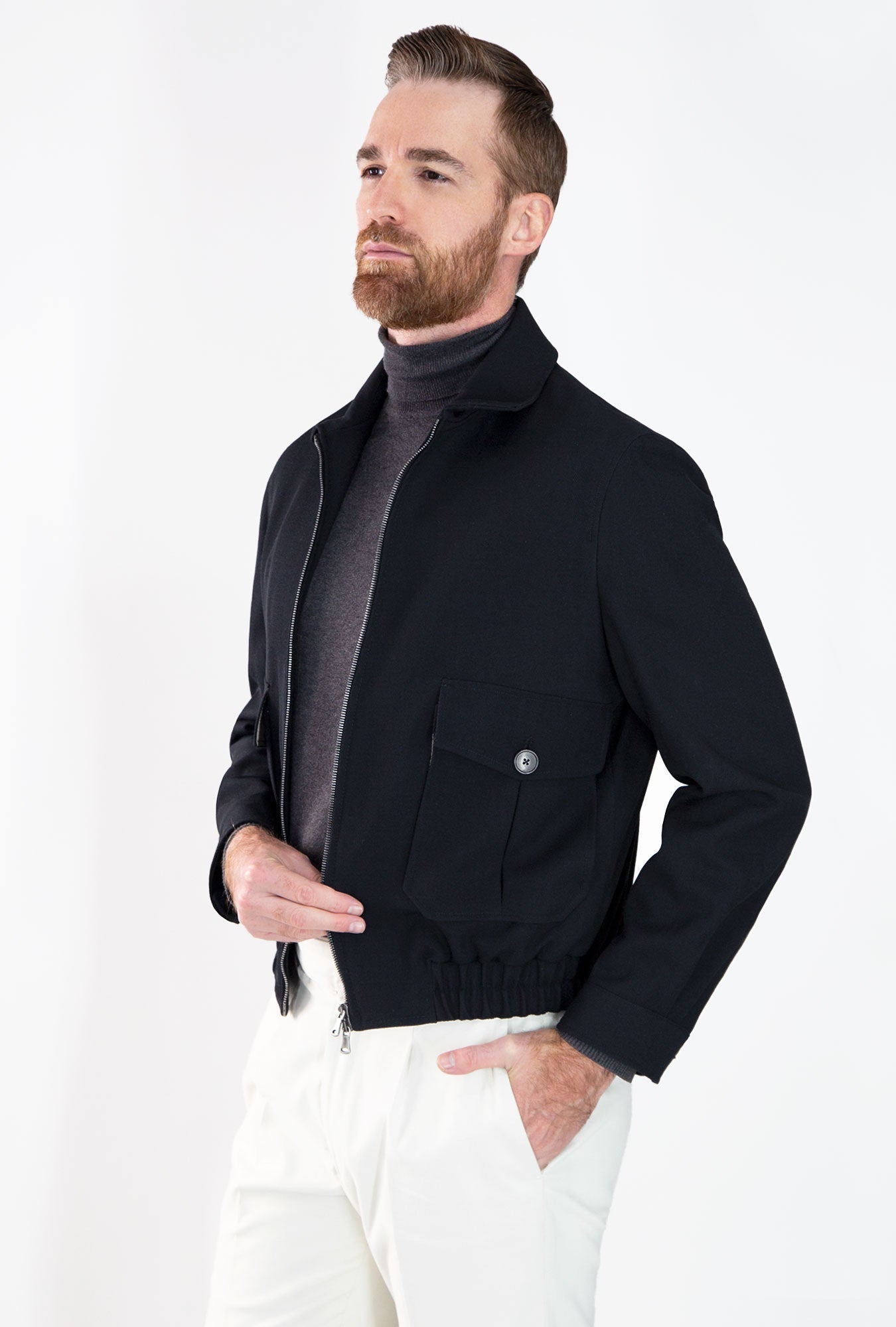 CHAMARRA AZUL MEDIANOCHE INTERIOR BEIGE - H&F - CHAMARRA - CHAMARRA AZUL MEDIANOCHE INTERIOR BEIGE - HFJKAW2316CH - CH - 