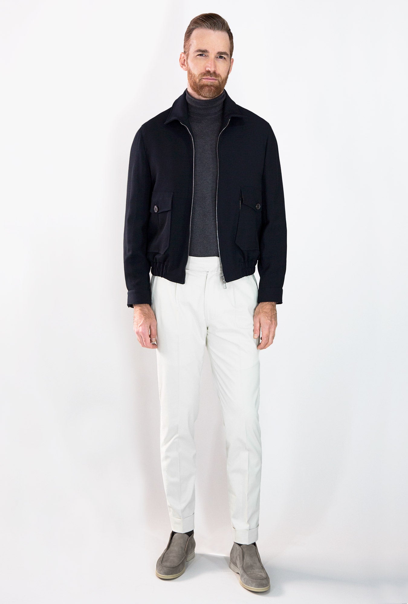 CHAMARRA AZUL MEDIANOCHE INTERIOR BEIGE - H&F - CHAMARRA - CHAMARRA AZUL MEDIANOCHE INTERIOR BEIGE - HFJKAW2316CH - CH - 