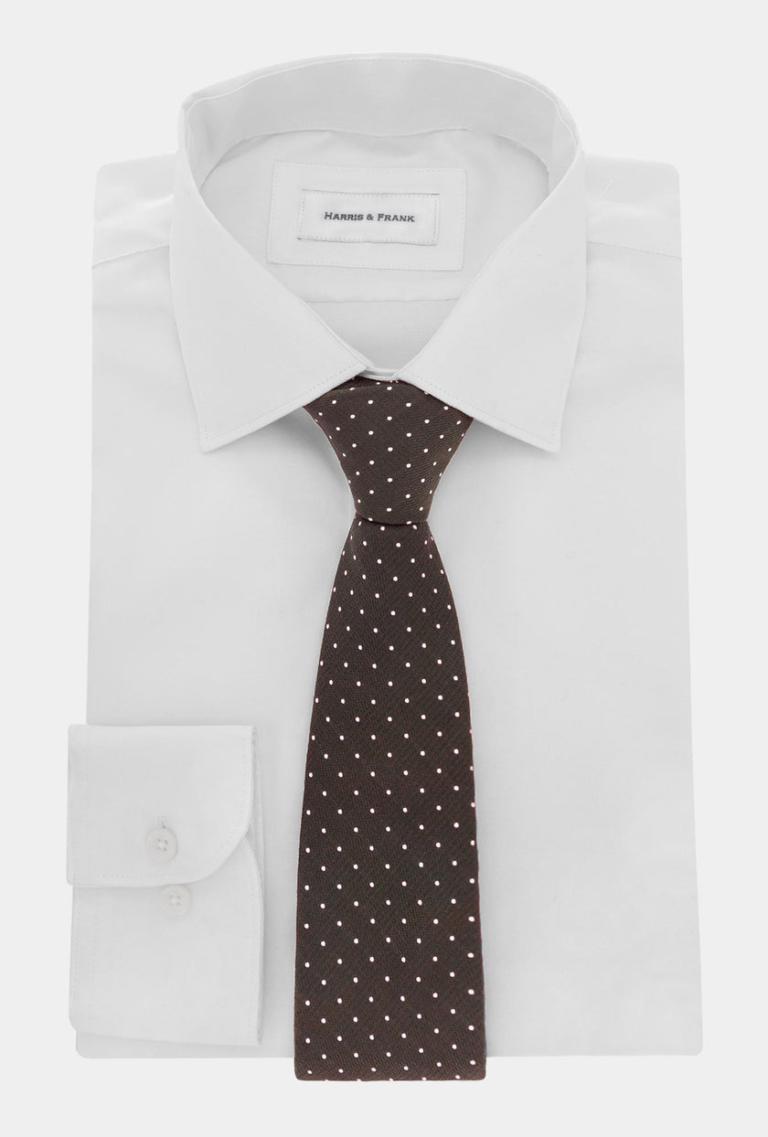 CORBATA SEDA CAFE PUNTOS BLANCOS - H&F - CORBATA - CORBATA SEDA CAFE PUNTOS BLANCOS - HFCORSS2403 - 