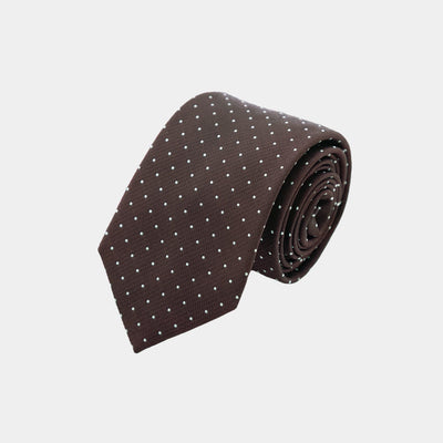 CORBATA SEDA CAFE PUNTOS BLANCOS - H&F - CORBATA - CORBATA SEDA CAFE PUNTOS BLANCOS - HFCORSS2403 - 