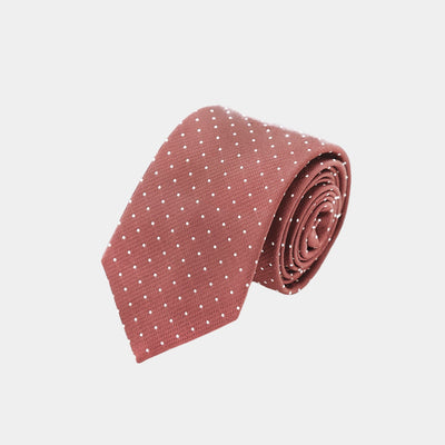 CORBATA SEDA CORAL PUNTOS BLANCOS - H&F - CORBATA - CORBATA SEDA CORAL PUNTOS BLANCOS - HFCORSS2402 - 