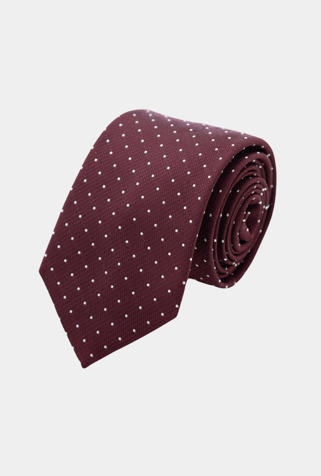 CORBATA SEDA VINO PUNTOS BLANCOS - H&F - CORBATA - CORBATA SEDA VINO PUNTOS BLANCOS - HFCORSS2308 - 