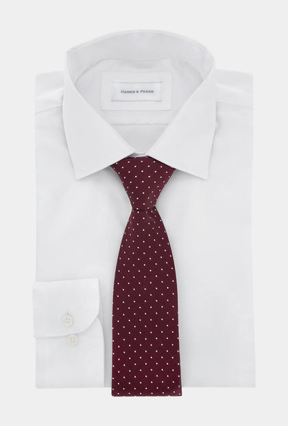 CORBATA SEDA VINO PUNTOS BLANCOS SS2308 - H&F - CORBATA - CORBATA SEDA VINO PUNTOS BLANCOS SS2308 - HFCORSS2308 - 