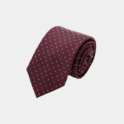 CORBATA SEDA VINO PUNTOS BLANCOS SS2308 - H&F - CORBATA - CORBATA SEDA VINO PUNTOS BLANCOS SS2308 - HFCORSS2308 - 