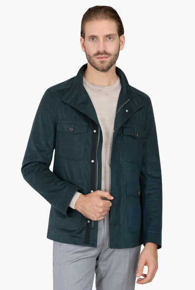 FIELD JACKET AZUL VERDOSO - H&F - CHAMARRA - FIELD JACKET AZUL VERDOSO - HFJKSS2434348 - 48 - 