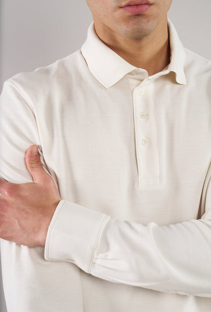 Playera Polo Pique Off-White