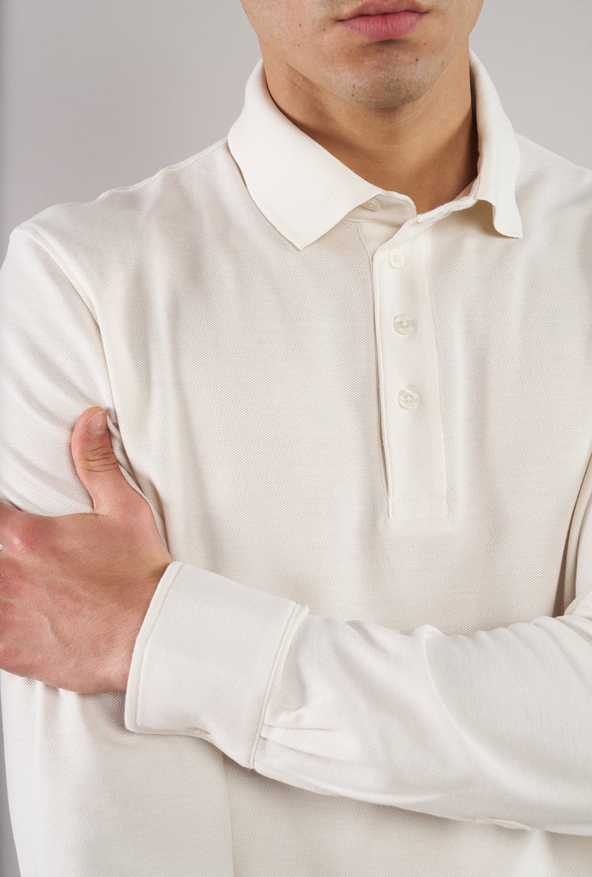 Playera Polo Pique Off-White