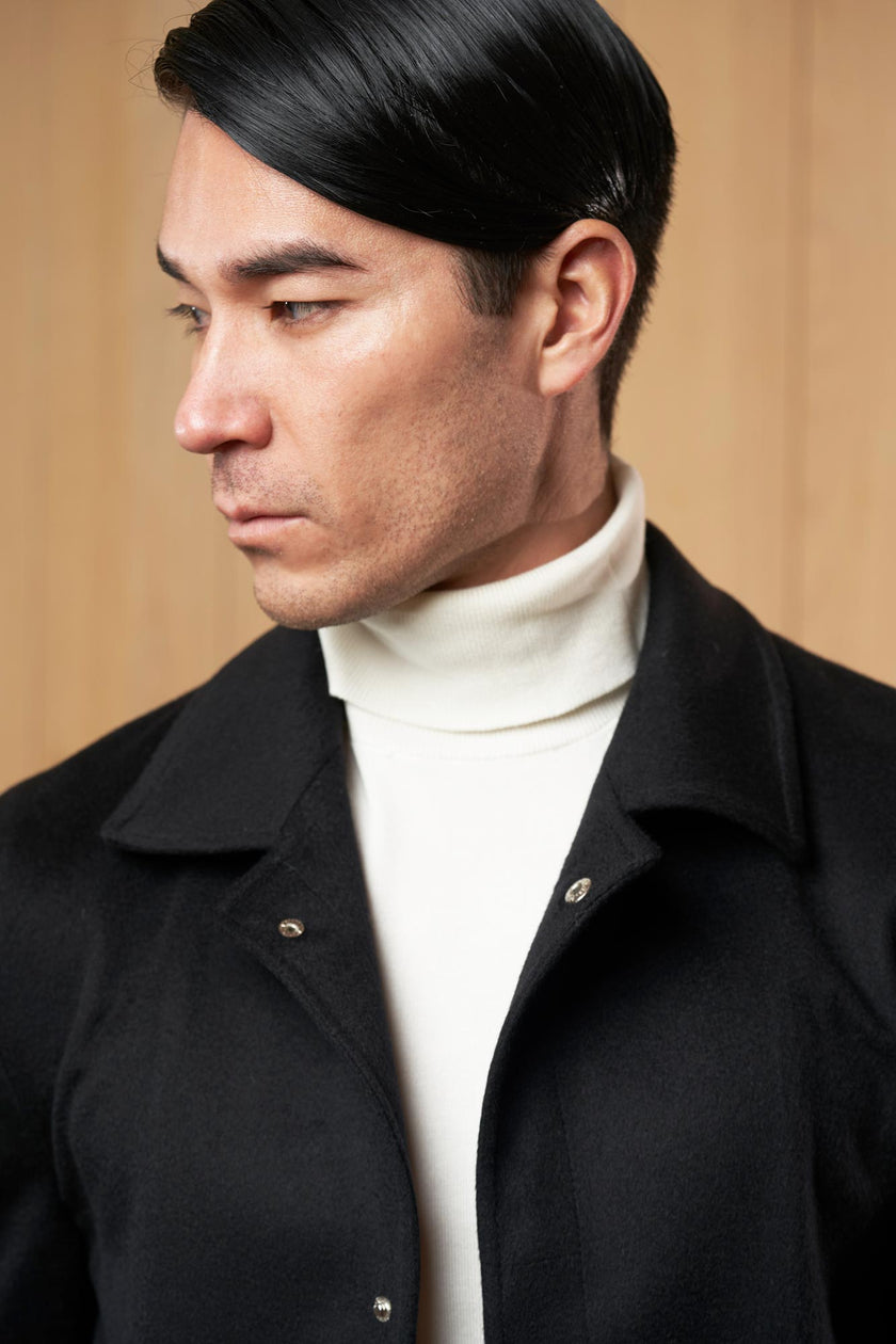 OVERSHIRT NEGRA DE CASHMERE - H&F - OVER SHIRT - OVERSHIRT NEGRA DE CASHMERE - HFJKAW24505CH - CH - 