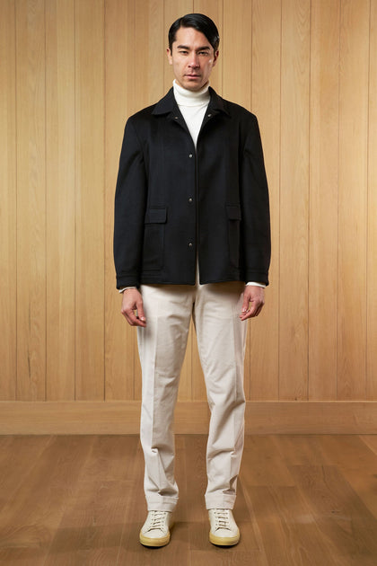 OVERSHIRT NEGRA DE CASHMERE - H&F - OVER SHIRT - OVERSHIRT NEGRA DE CASHMERE - HFJKAW24505CH - CH - 