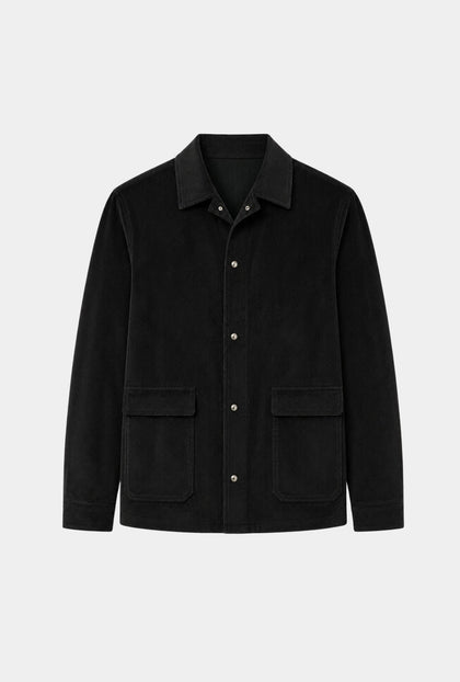 OVERSHIRT NEGRA DE PANA - H&F - OVER SHIRT - OVERSHIRT NEGRA DE PANA - HFJKAW24506CH - CH - 