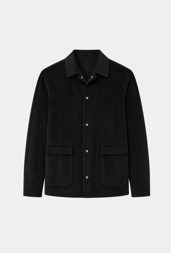 OVERSHIRT NEGRA DE PANA - H&F - OVER SHIRT - OVERSHIRT NEGRA DE PANA - HFJKAW24506CH - CH - 
