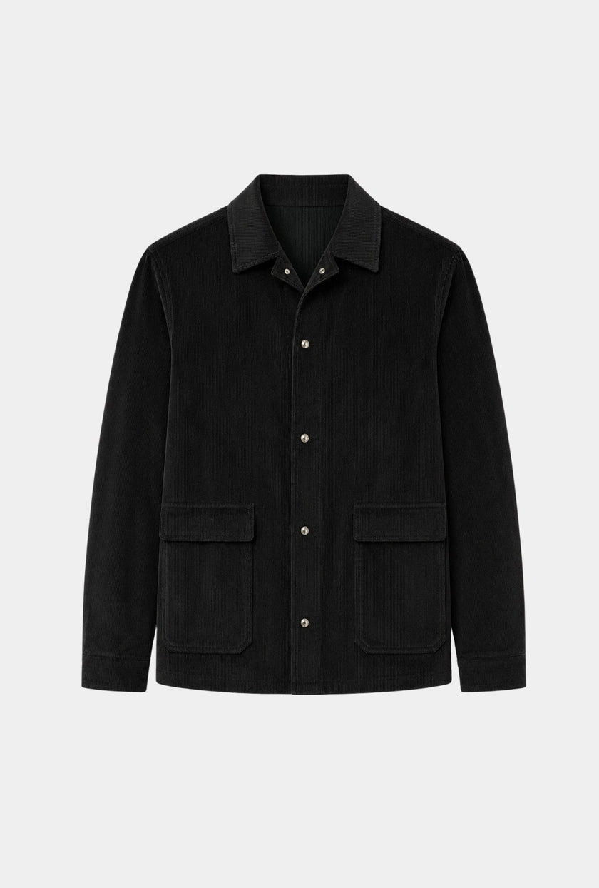 OVERSHIRT NEGRA DE PANA - H&F - OVER SHIRT - OVERSHIRT NEGRA DE PANA - HFJKAW24506CH - CH - 