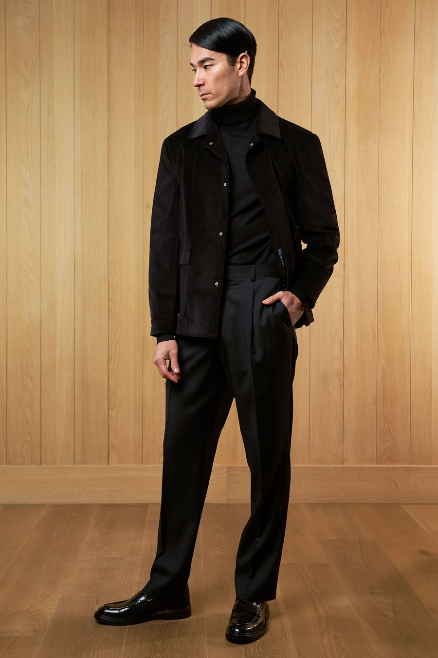 BLACK CORDUROY OVERSHIRT
