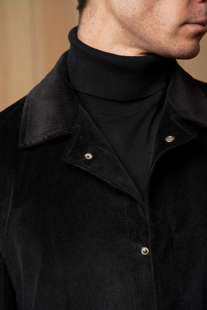 OVERSHIRT NEGRA DE PANA - H&F - OVER SHIRT - OVERSHIRT NEGRA DE PANA - HFJKAW24506CH - CH - 