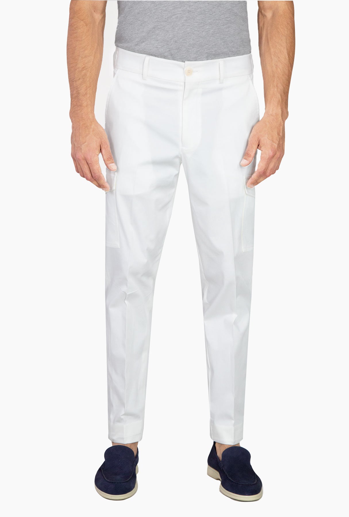 PANTALÓN CARGO BLANCO - H&F - PANTALON - PANTALÓN CARGO BLANCO - HFPTSS230438 - 38 - 
