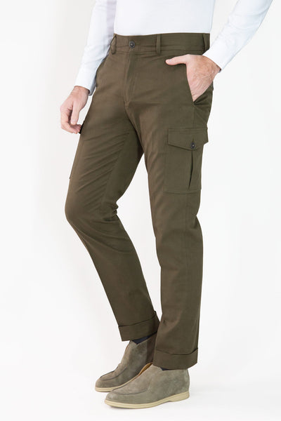 PANTALÓN CARGO VERDE OLIVO - H&F - PANTALON - PANTALÓN CARGO VERDE OLIVO - HFPTAW230540 - 40 - 