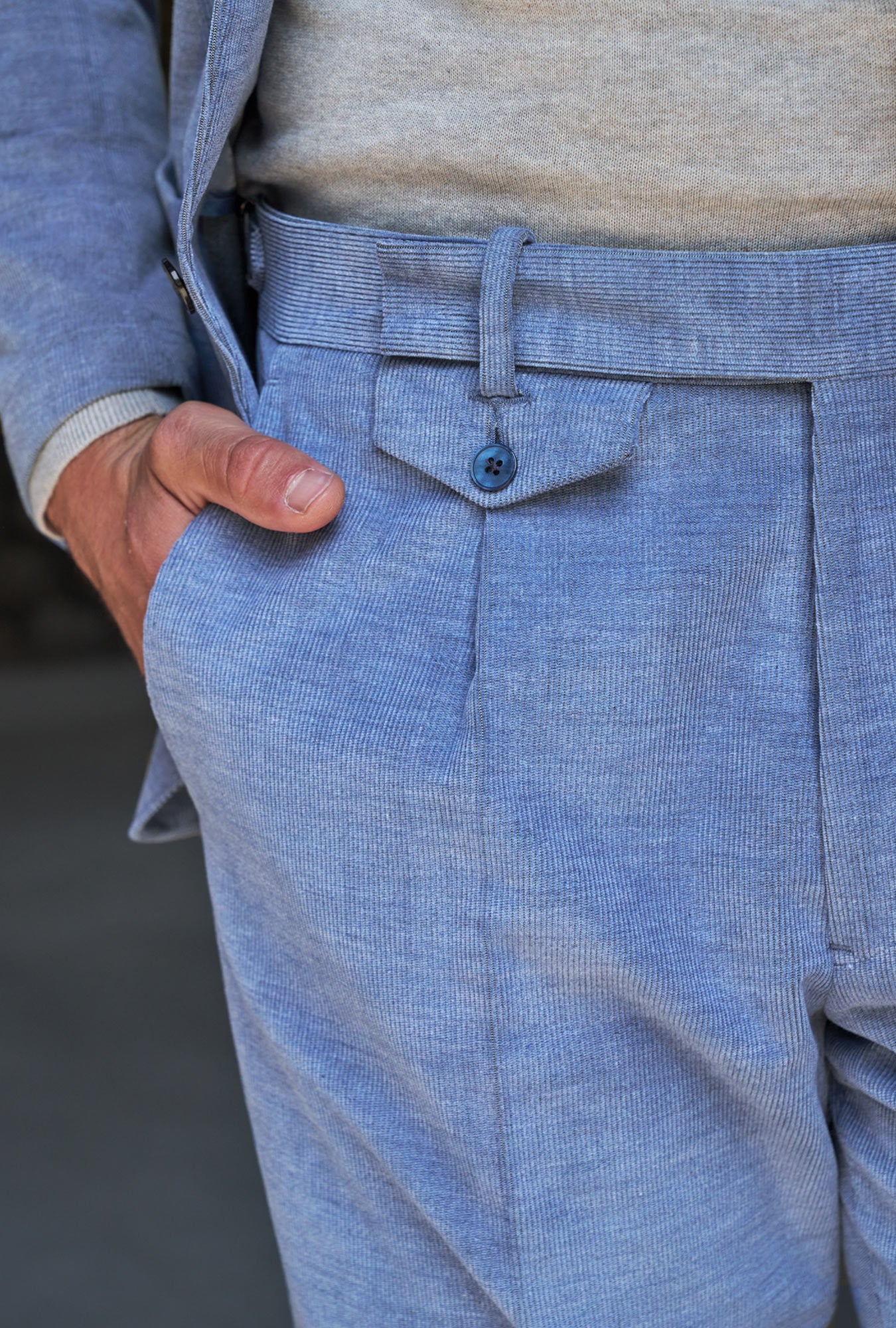 PANTALON PANA AZUL CLARO - H&F - PANTALON - PANTALON PANA AZUL CLARO - HFPTAW233140 - 40 - 