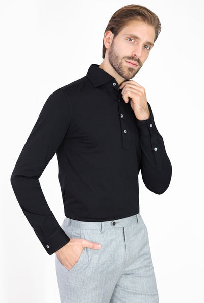 PLAYERA POLO NEGRA  MANGA LARGA - H&F - PLAYERA POLO - PLAYERA POLO NEGRA  MANGA LARGA - HFPOLO2207XCH - XCH - 