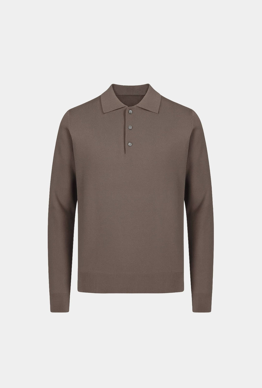POLO LANA MERINO TAUPE AW2502 - H&F - PLAYERA POLO - POLO LANA MERINO TAUPE AW2502 - HFPOAW2502CH - CH - 