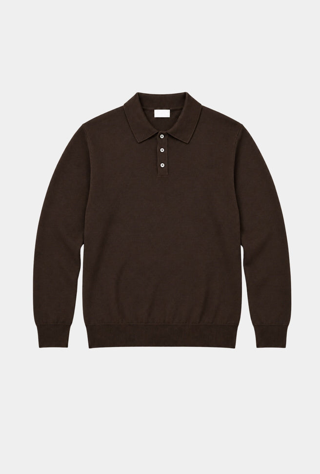 Polo Long Sleeve Dark Brown - H&F - PLAYERA POLO - Polo Long Sleeve Dark Brown - HFPOLOFW2601CH - CH/48 - 