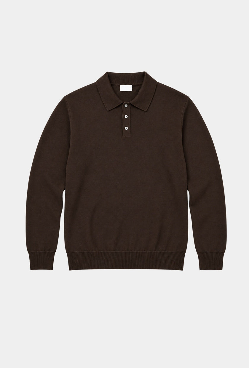 Polo Long Sleeve Dark Brown - H&F - PLAYERA POLO - Polo Long Sleeve Dark Brown - HFPOLOFW2601CH - CH/48 - 
