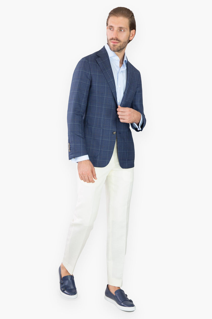 SACO AZUL MARINO CUADRO DE VENTANA - H&F - SACO - SACO AZUL MARINO CUADRO DE VENTANA - HFSTSS2440446 - 46 - 