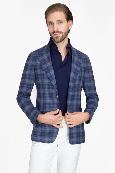 SACO AZUL PRÍNCIPE DE GALES - H&F - SACO - SACO AZUL PRÍNCIPE DE GALES - HFSTSS240144 - 44 - 