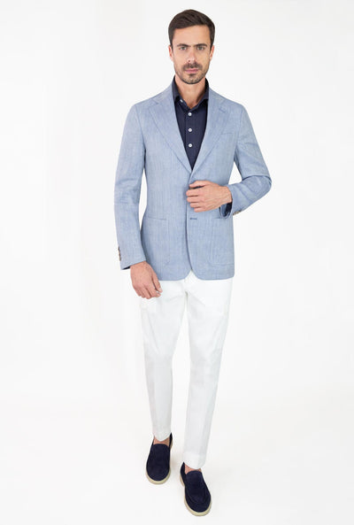 SACO AZUL TEJIDO DE PALMA - H&F - SACO - SACO AZUL TEJIDO DE PALMA - HFSTSS230544 - 44 - 