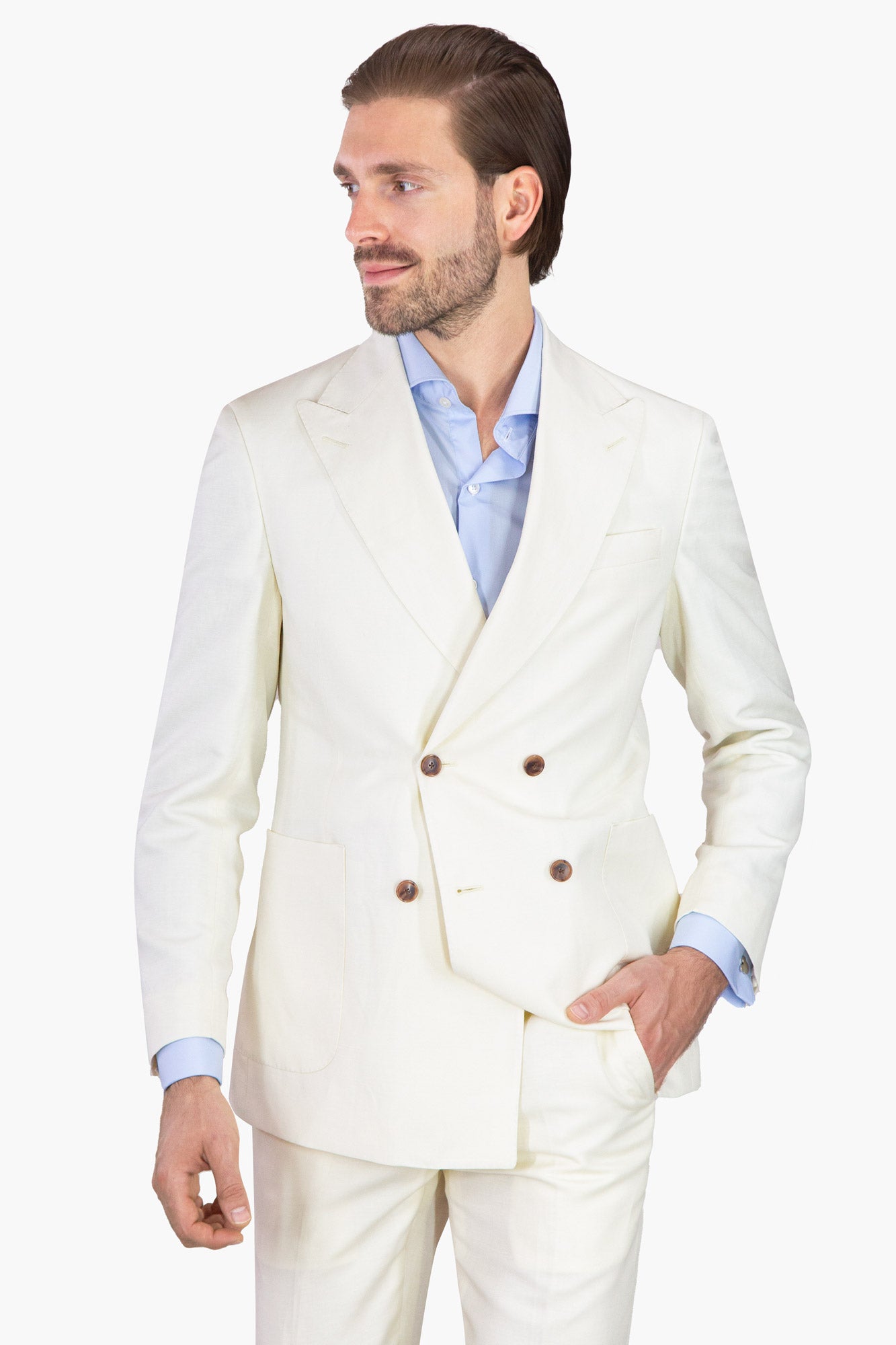 SACO CRUZADO HUESO - H&F - SACO - SACO CRUZADO HUESO - HFSTSS241146 - 46 - 