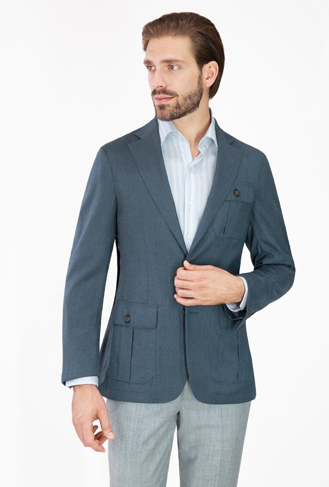 SACO DE FRANELA AZUL - H&F - SACO - SACO DE FRANELA AZUL - HFSTAW231344 - 44 - 