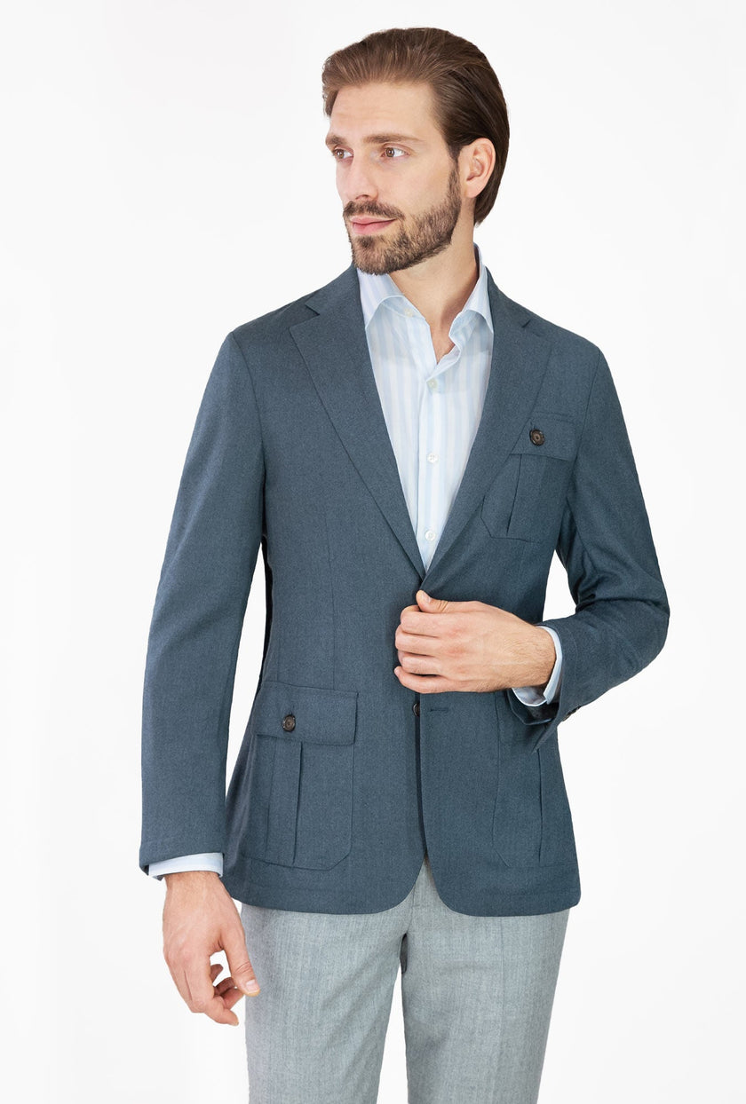 SACO DE FRANELA AZUL - H&F - SACO - SACO DE FRANELA AZUL - HFSTAW231344 - 44 - 
