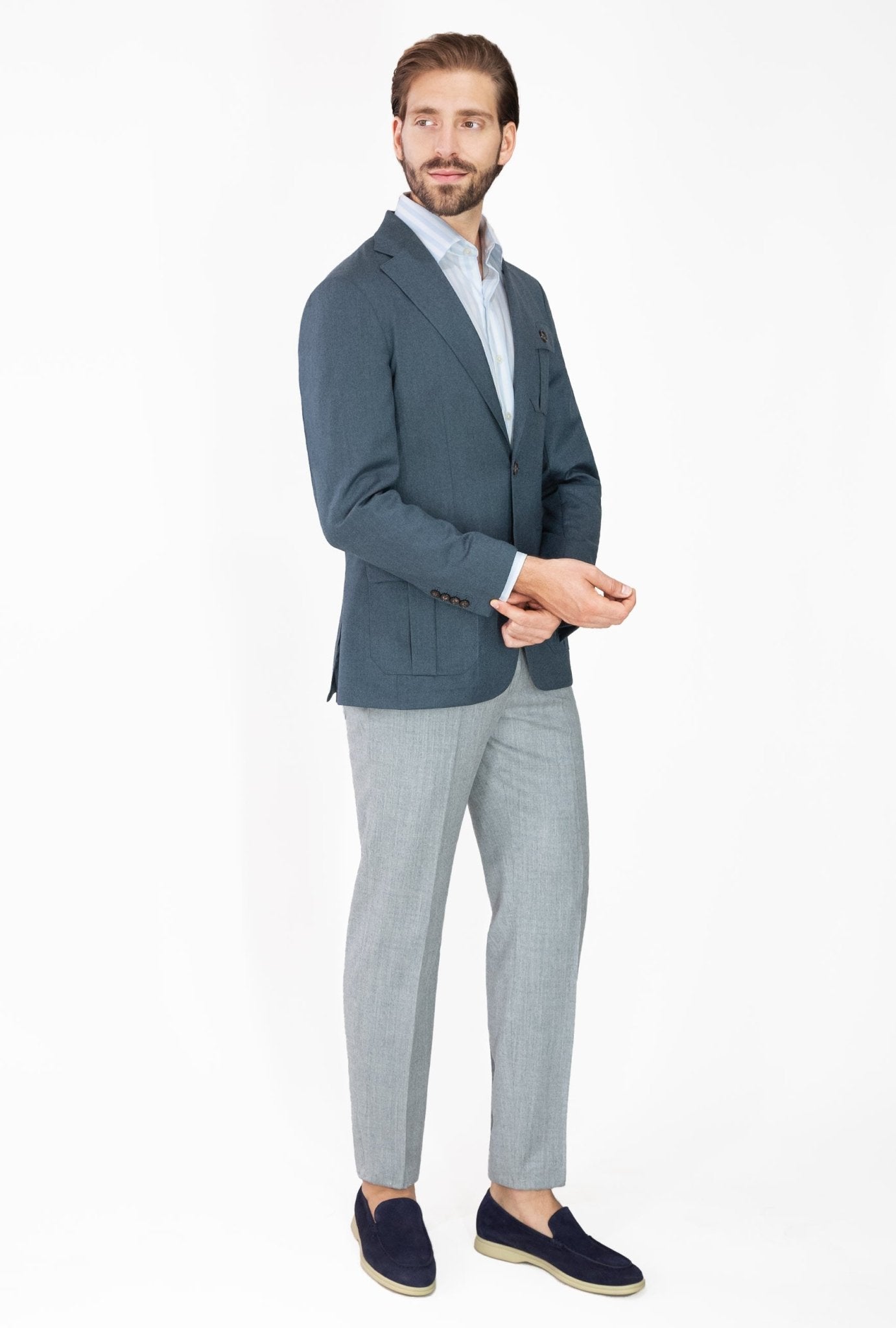 SACO DE FRANELA AZUL - H&F - SACO - SACO DE FRANELA AZUL - HFSTAW231344 - 44 - 