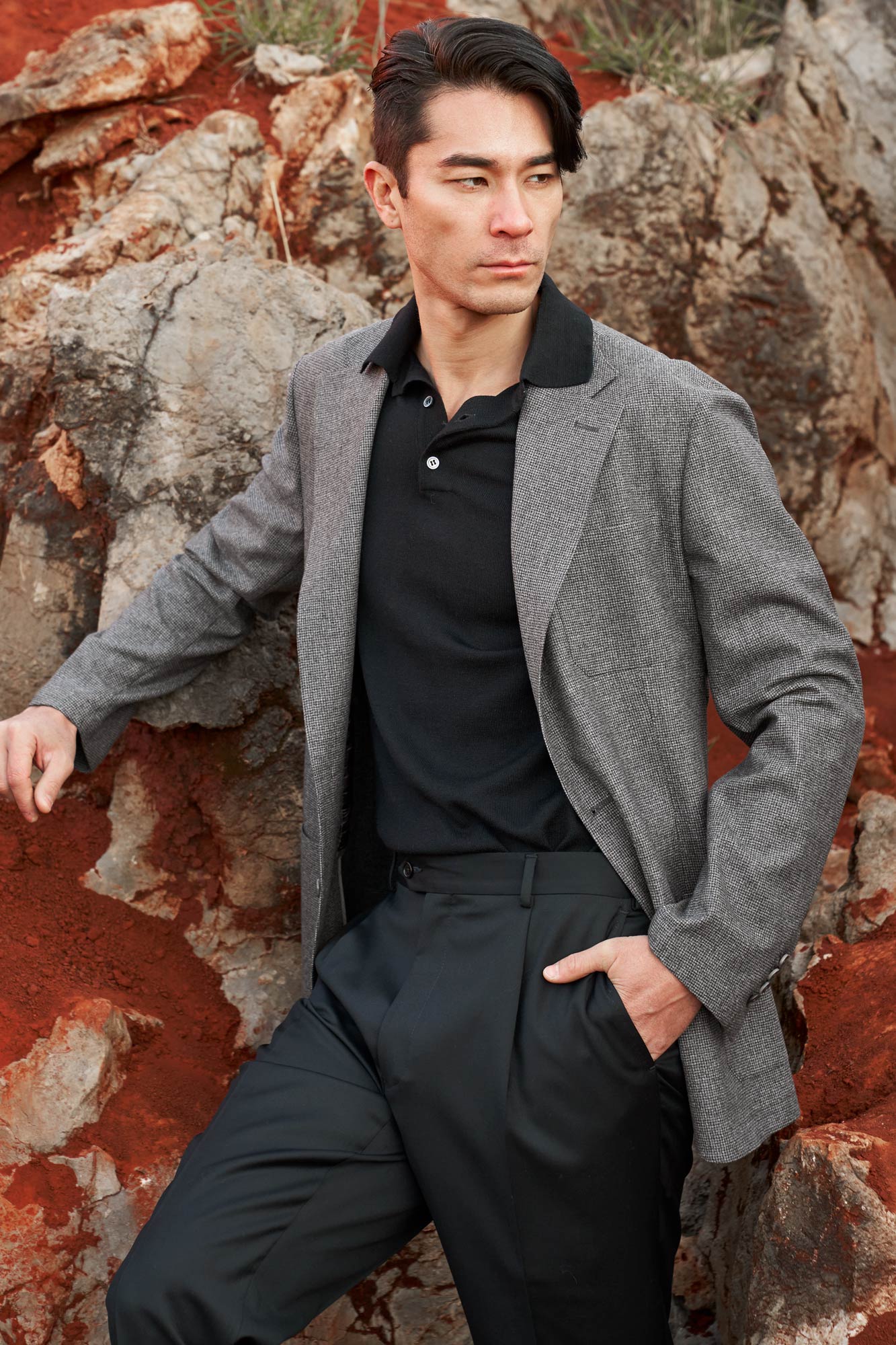 SACO GRIS PATA DE GALLO - H&F - SACO - SACO GRIS PATA DE GALLO - HFSTAW2443846 - 46 - 