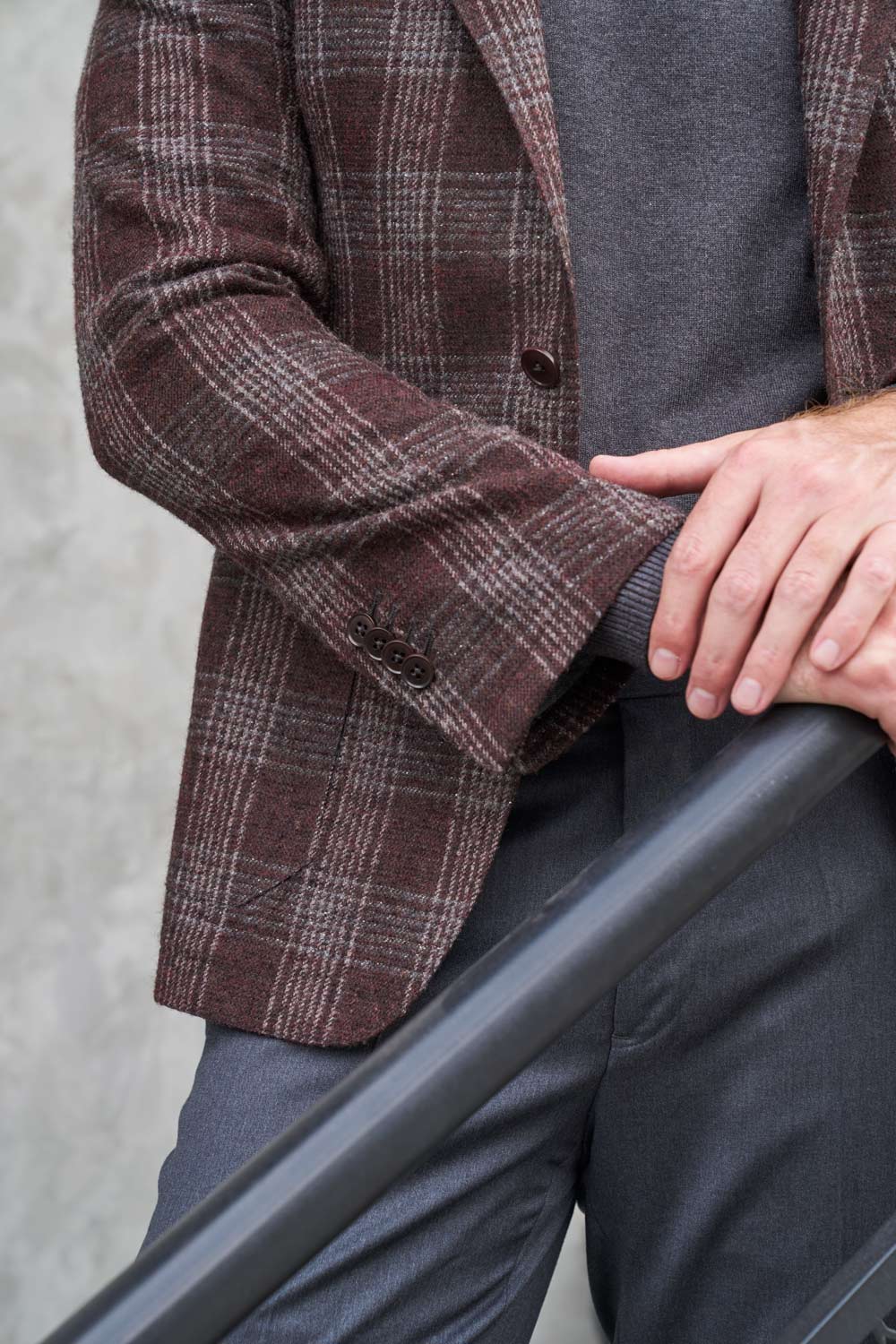 SACO LADRILLO DE CUADROS - H&F - SACO - SACO LADRILLO DE CUADROS - HFSTAW230846 - 46 - 