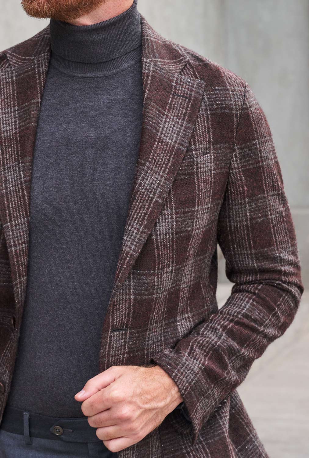 SACO LADRILLO DE CUADROS - H&F - SACO - SACO LADRILLO DE CUADROS - HFSTAW230846 - 46 - 