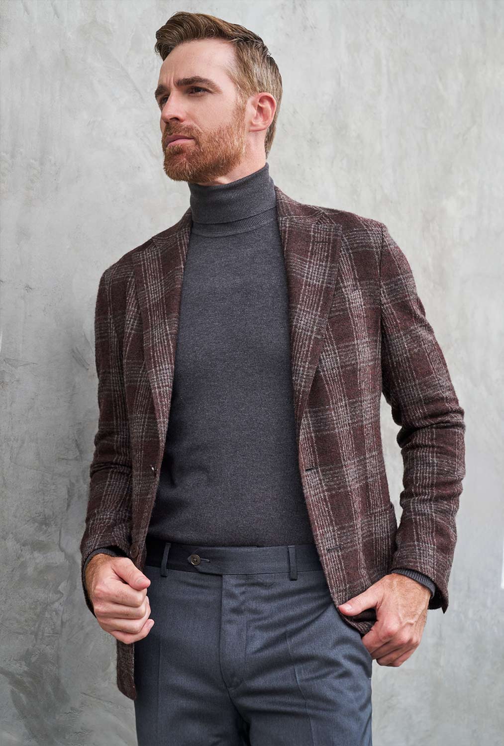 SACO LADRILLO DE CUADROS - H&F - SACO - SACO LADRILLO DE CUADROS - HFSTAW230846 - 46 - 