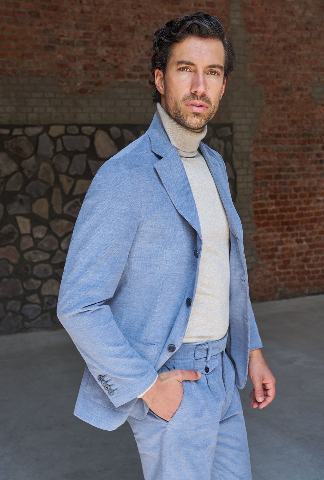 SACO PANA AZUL CLARO - H&F - SACO - SACO PANA AZUL CLARO - HFSTAW233146 - 46 - 