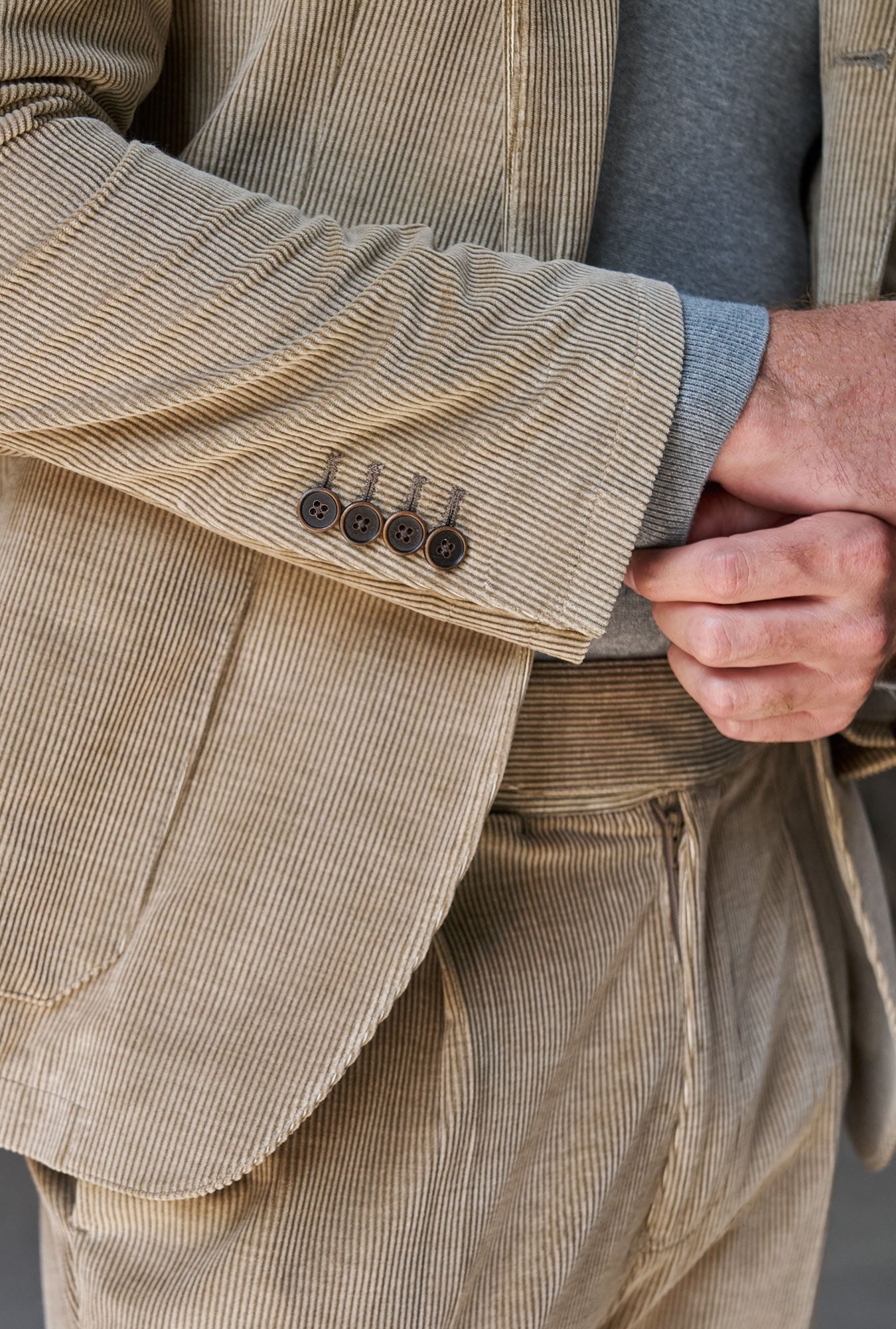 SACO PANA BEIGE ZEGNA - H&F - SACO - SACO PANA BEIGE ZEGNA - HFSTAW233246 - 46 - 