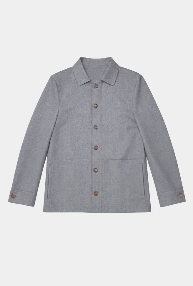 Sobrecamisa Gris Marengo Lana Cashmere - H&F - OVER SHIRT - Sobrecamisa Gris Marengo Lana Cashmere - HFOSAW25667CH - CH - 