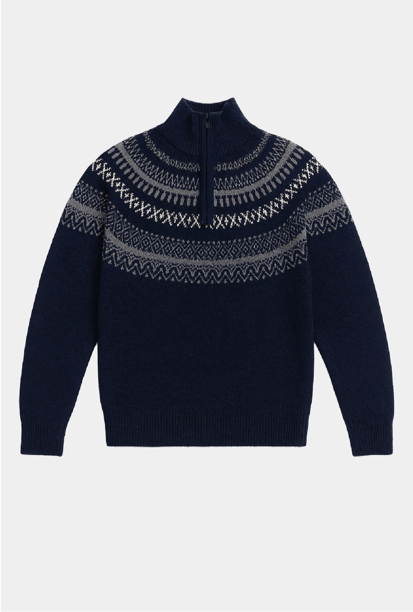 SWEATER AZUL CON CIERRE LANA CASHMERE - H&F - SUETER - SWEATER AZUL CON CIERRE LANA CASHMERE - HFSWAW2503CH - CH - 