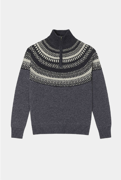 SWEATER CON CIERRE LANA CASHMERE OXFORD W2504 - H&F - SUETER - SWEATER CON CIERRE LANA CASHMERE OXFORD W2504 - HFSWAW2504CH