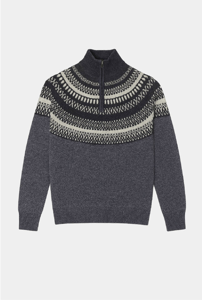 SWEATER CON CIERRE LANA CASHMERE OXFORD W2504 - H&F - SUETER - SWEATER CON CIERRE LANA CASHMERE OXFORD W2504 - HFSWAW2504CH