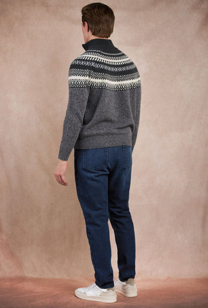 SWEATER CON CIERRE LANA CASHMERE OXFORD W2504 - H&F - SUETER - SWEATER CON CIERRE LANA CASHMERE OXFORD W2504 - HFSWAW2504CH