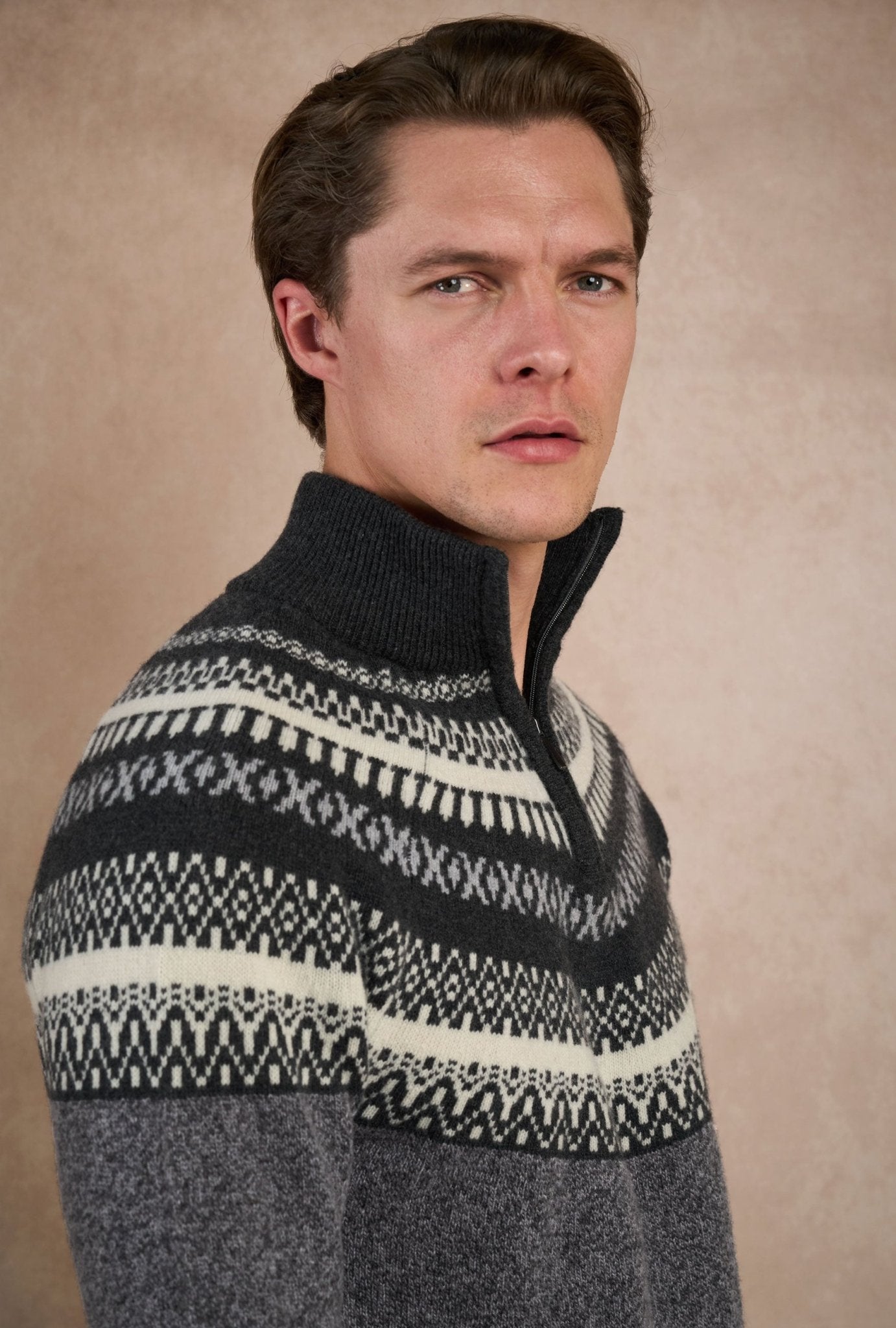 SWEATER CON CIERRE LANA CASHMERE OXFORD W2504 - H&F - SUETER - SWEATER CON CIERRE LANA CASHMERE OXFORD W2504 - HFSWAW2504CH